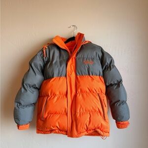 Down Orange and Gray Kids Puffer Jacket
